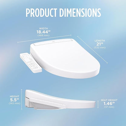 TOTO® WASHLET® S2 Electronic Bidet Toilet Seat with Instantaneous Water Heating, PREMIST and EWATER+ Wand Cleaning, Elongated, Sedona Beige - SW3346#12