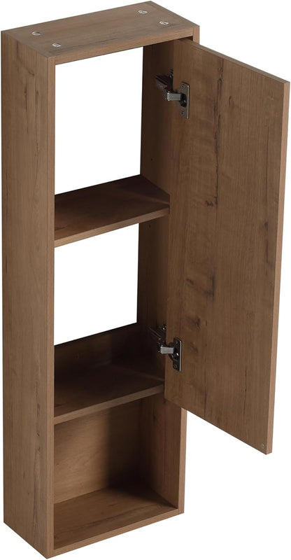 12'' Floating Bathroom Wall Cabinet with Soft Close Doors, 12 Inch Storage Cbinet, Space Saving Storage for Towels & Toiletries, KD Assembly Moisture Resistant Design, Imitative Oak