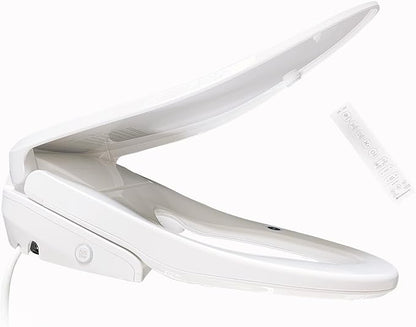 By Fluidmaster 9500E-001 Electronic Bidet Heated Toilet Seat with Warm Water and Air Dryer, Deodorizer, Easy Install, Elongated, White