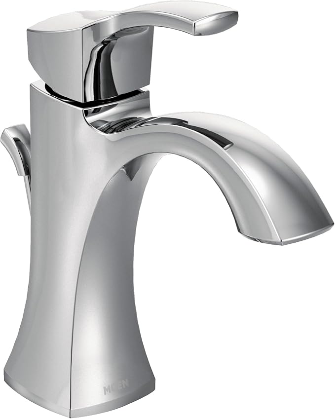 Moen Voss Chrome One-Handle Single Hole Bathroom Sink Faucet with Optional Deckplate, 6903