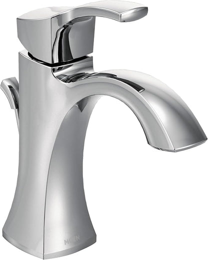 Moen Voss Chrome One-Handle Single Hole Bathroom Sink Faucet with Optional Deckplate, 6903