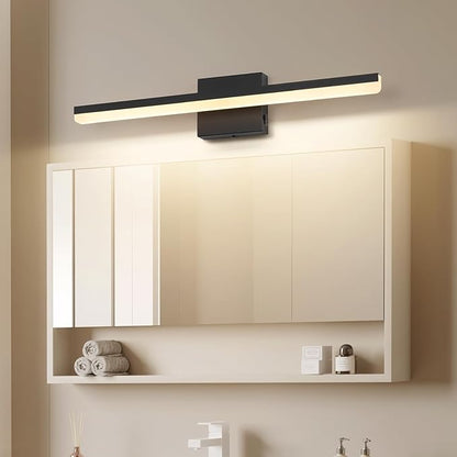 LED Modern Bathroom Vanity Light Fixtures 24 inch Dimmable 5CCT 18W Bathroom Light Over Mirror Black Wall Lighting Fixtures for Mirror 110V AC ETL Certificated