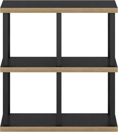 Furinno Turn-N-Tube No Tools Decorative Display Shelf, 4-Cube, Americano/Black