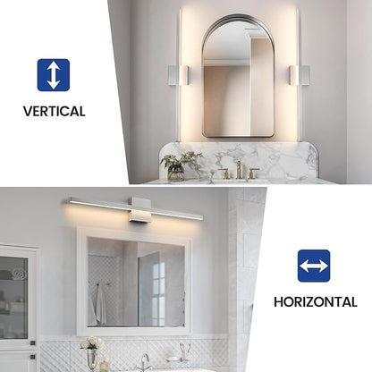 Epinl Brushed Nickel Bathroom Light Fixture Over Mirror 31.5 inch Modern Vanity Light Fixture 22W 5CCT Dimmable Light Bar LED Lighting Fixture for Bathroom Bedroom