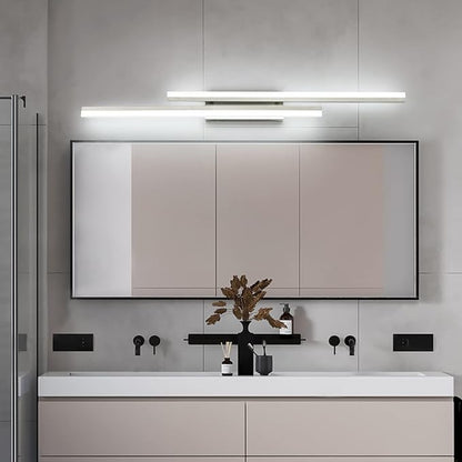 PRESDE 48 Inch Bathroom Light Fixtures Brushed Nickel Vanity Light Bar LED Modern Bath Wall Lighting Over Mirror
