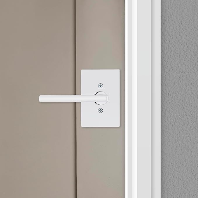 Kwikset Halifax Dummy Rectangle Door Handle, Single Sided Lever for Closets, French Double Doors, and Pantry, Polished Chrom Non-Turning Reversible Interior Push/Pull Lever