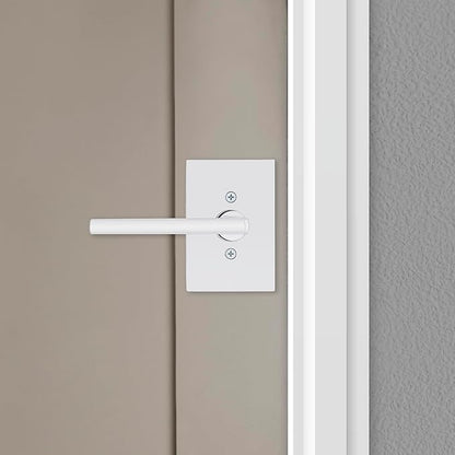 Kwikset Halifax Dummy Rectangle Door Handle, Single Sided Lever for Closets, French Double Doors, and Pantry, Polished Chrom Non-Turning Reversible Interior Push/Pull Lever