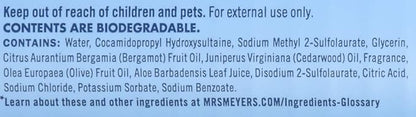 MRS. MEYER'S CLEAN DAY Hand Soap, Made with Essential Oils, Rain Water, 12.5 fl. oz - Pack of 6