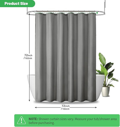 eachope Waterproof Fabric Shower Curtain Liner,72x72 Inch Grey,1 Pack | 3 Heavy-Duty Magnets,Machine Washable,Durable Rustproof Grommets,Hotel Quality,Easy Care,Secure Fit for Bathroom