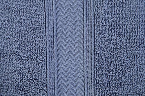 HILLFAIR Premium 600 GSM - 100% Cotton - 6 Piece Bath Towel Set - Blue