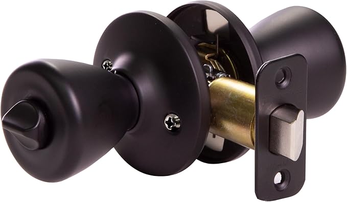 Design House 779264 Tulip Privacy Bed and Bath Door Knob Matte Black