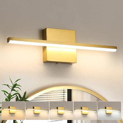 Vanity Light 16 Inch Modern Bathroom Light Fixtures 14W Wall Vanity Lamp Over Mirror, Dimmable 5CCT LED Wall Sconce for Bedroom Cabinets UL Certificated