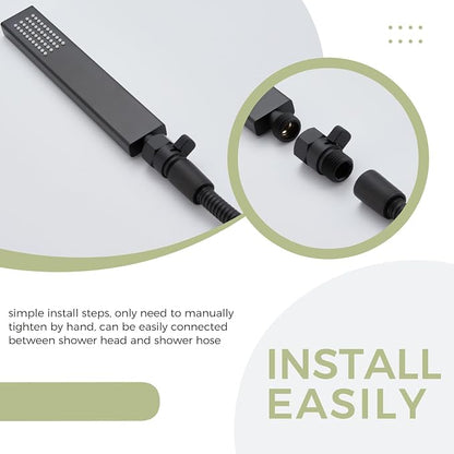 Aomasi G 1/2 Shower Head Shut off Valve for Bathroom Showers, Matte Black | Solid Brass, Shower Flow Restrictor with on off Switch, Easy Water Control, Save Water, Works for Bidet Sprayer, Garden Hose