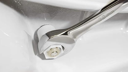 Centoco Toilet Seat Round, Lock In Place, Fast-N-Lock Mounting, Open Front With Cover, Commercial, Plastic, Made in the USA, 460STSFE-001, White