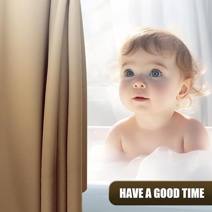OLANLY Luxury Beige and White Ombre Shower Curtain Sets with 12 Hooks, Waterproof and Washable Decorative Shower Curtains for Bathroom, 72x72 Inches