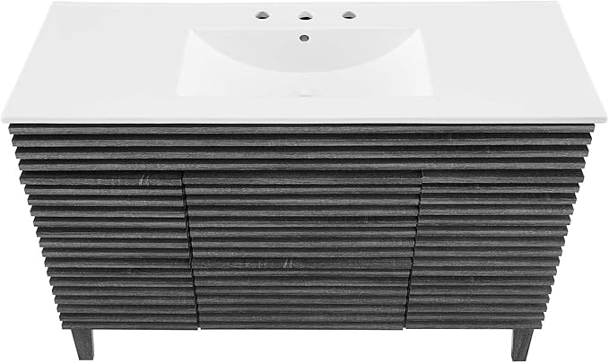 Modway Render 48" Single Bathroom Vanity in Charcoal White