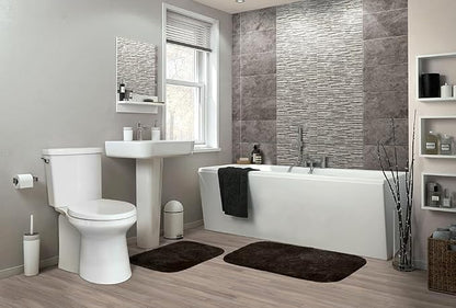 Garland Rug Traditional Nylon Washable Chocolate 2 Bath Rugs (17" X 24", 21" X 34") - Soft, Absorbent, And Stylish for Your Bathroom