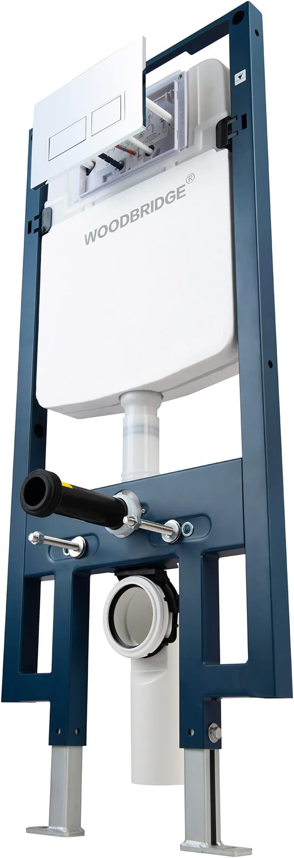 WOODBRIDGE In-Wall Toilet Tank with Polished Chrome Actuator Plate, 0.8 GPF/1.60 GPF Dual Flush,Carrier System for 2 x 4 stud installation, WHTA001