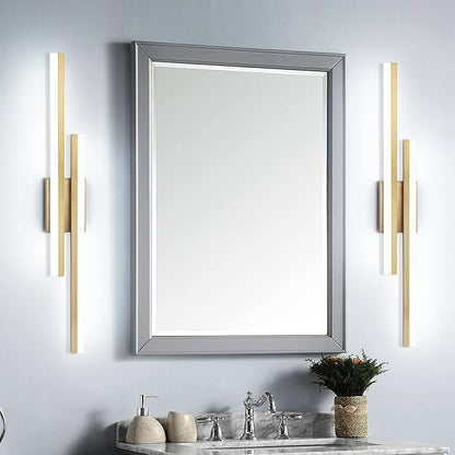 PRESDE 32 Inch LED Vanity Light Brushed Gold Bathroom Light Fixtures Over Mirror Modern Bath Wall Lighting Bar Dimmable