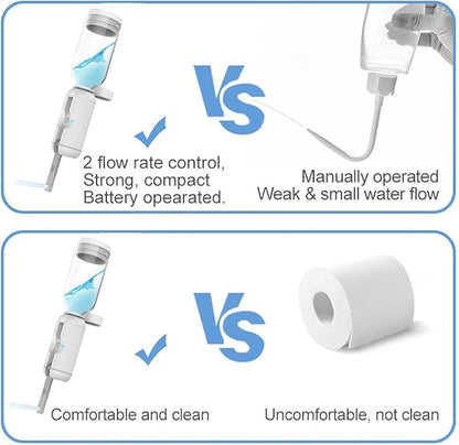 Portable Bidet for Travel, 500ml Travel Bidet, Bidet Sprayer with Peri Bottle for Women/Man, Handheld, Rechargeable Electric Bidet High Pressure, Douche Bottle for Postpartum, Hemorrhoid (White)