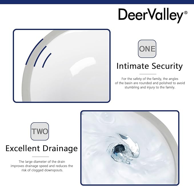 Bathroom Sink, DeerValley DV-1U303 Symmetry 18" X 15" Undermount Bathroom Sink Oval Bathroom Vanity Sink White Ceramic Vessel Sinks with Overflow Hole