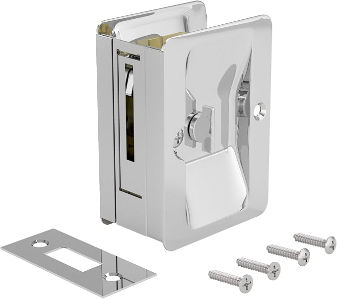 Richelieu | Onward Privacy Lock Pocket Door Pull, Rectangular, Chrome