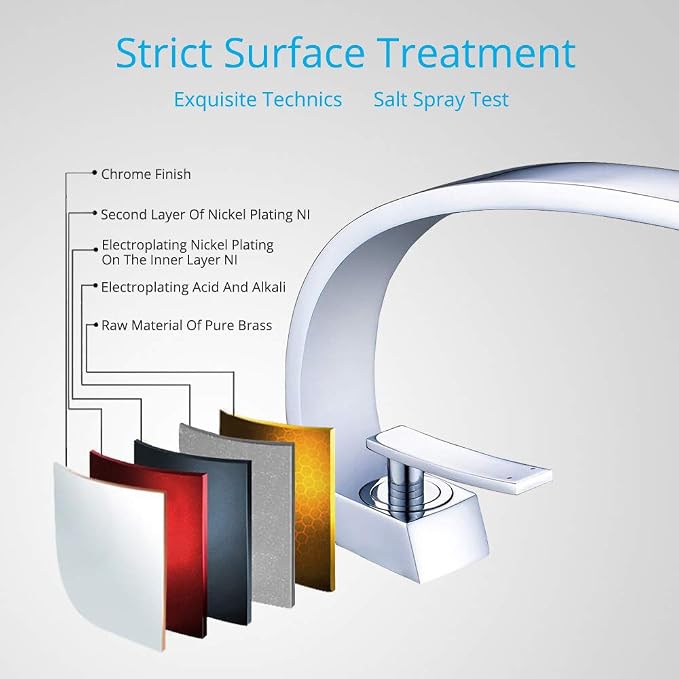 Chrome Bathroom Sink Faucet, Unique Design and Pop Up Drain