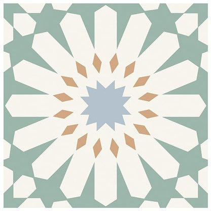MORCART 20PCS 7.87" x 7.87" Peel and Stick Floor Tile,Aqua Mist Floral Look | Self-Adhesive DIY Vinyl Flooring, Removable and Waterproof Tile Sticker for Bathroom, Kitchen, Wall, Bedroom, Stairs