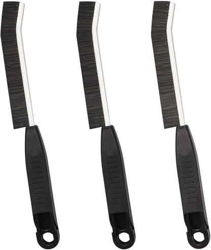 Hard Bristle Crevice Cleaning Brush,Grout Cleaner Brush,Scrub Brushes for Tile Floor,Gap Cleaning Supplies with Clip for Bathtub,Shower,Kitchen,Home Essentials,Gi-ft for Women Men(3PCS Frosted Black)