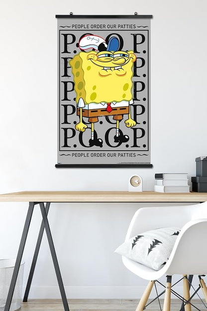 Trends International Nickelodeon Spongebob - P.O.O.P. Wall Poster, 34L x 22.4W, Premium Poster & Clip Bundle