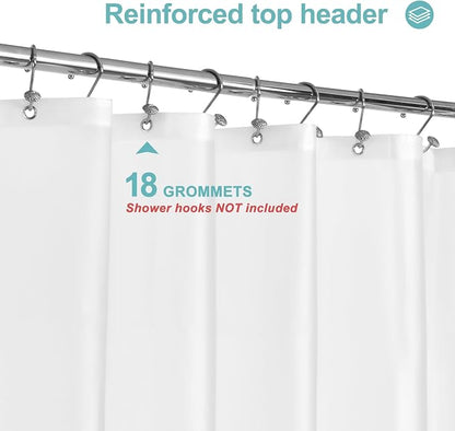 Mrs Awesome Extra Wide Frosted Shower Curtain Liner with 8 Magnets 108x72 | 18 Rustproof Grommets,Waterproof Lightweight PEVA,108W x 72H Shower Liner for Claw Foot Bathtub or Curved Rod