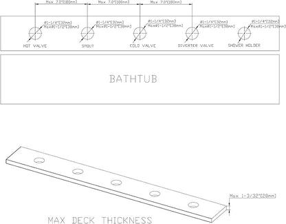 Roman Tub Faucet with Hand Shower, Waterfall Tub Filler Deck Mount Brushed Nickel, SUMERAIN