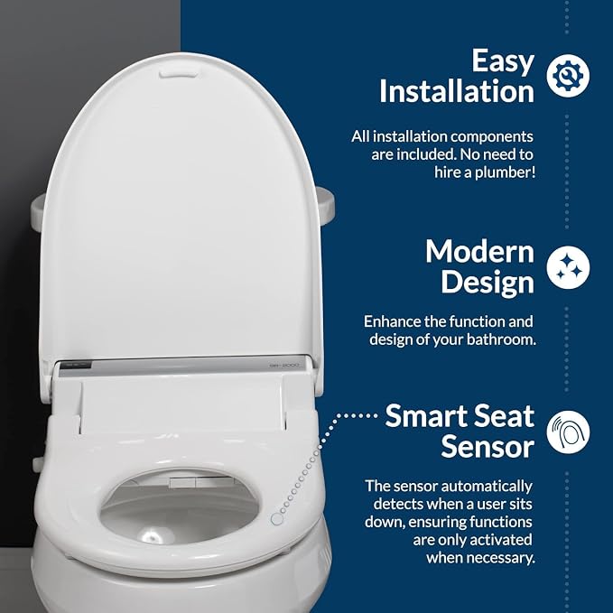 X7 Bidet Toilet Seat, Elongated Bidet Attachment for Toilet Warm Water with Soft Close, Electric Heated Bidet Seat with Water Filtration