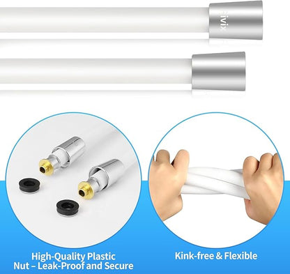 90" PVC Shower Hose Replacement Handheld Kink Free Stainless Steel Shower Head Wand Hose Extension Extra Long with Brass Insert and Nut, Durable & Flexible for Pet Bathing Cleaning