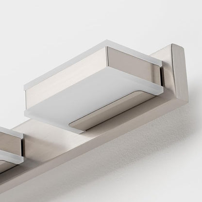 mirrea 32" 5 Light 3CCT LED Brushed Nickel Bathroom Vanity Light Fixture | Over Mirror,Bathroom Lighting,3000K/4000K/5000K ,Dimmable,Rust-resistant,Moisture-resistant,Acrylic shade,Wall Mount