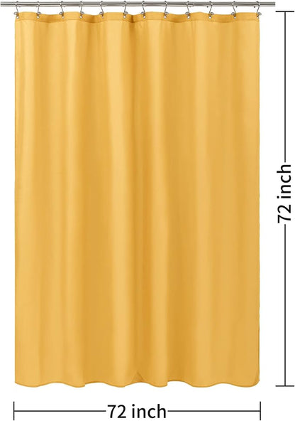 ALYVIA SPRING Waterproof Fabric Shower Curtain or Liner Yellow, 72x72 | 3 Magnets, Soft Cloth & Hotel Quality, Machine Washable, Light-Weight, Standard Size