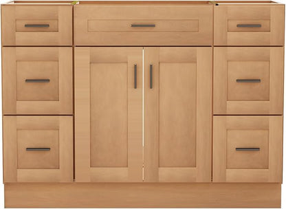48 Inch Bathroom Vanity -Family Bathroom Vanities - Large-Size Farmhouse-Style Freestanding Bathroom Vanity, Premium Bathroom Vanities,Solid Wood Construction, with 6 Drawers