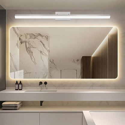 36-Inch Modern LED Bathroom Lights Fixtures, Dimmable 36W 6000K Cool White Makeup Vanity Lighting, Brushed Nickel Vanity Light, Adjustable Bathroom Light Bar Over Mirror