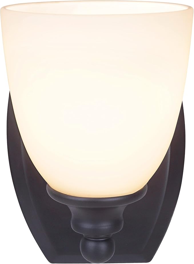 Aspen Creative 62210, One Metal Bathroom Vanity Wall Light Fixture, 5-1/2" Wide, Transitional Design in Oil Rubbed Bronze