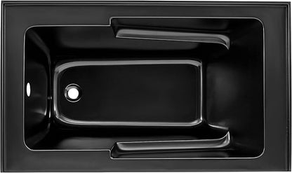 Voltaire 54" x 30" Left-Hand Drain Alcove Bathtub with Apron in Matte Black