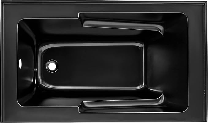 Voltaire 54" x 30" Left-Hand Drain Alcove Bathtub with Apron in Matte Black