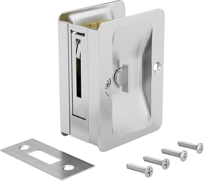 Richelieu Onward Privacy Pocket Door Pull, Rectangular, Brushed Chrome