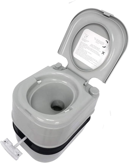 XKMT- Gray 24L Advanced Portable Toilet Flush Camping Travel Outdoor Picnic Piston Pump Commode [P/N: ET-TOILET002-24L]