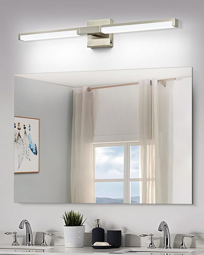 OKELI 32 Inch Bathroom Light Fixtures, Modern Brushed Nickel Vanity Light Over Mirror for Bathroom, 16W 5CCT Diammable Bar Wall Light