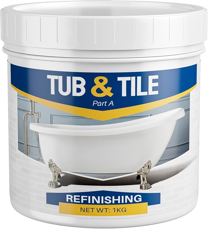 Tile Paint, Tub and Tile Refinishing Kit with Tools, 33oz Water-based White Tub Paint for Bathtub, Quick Dry Bathtub Paint for Bathroom, Kitchen, Toilets