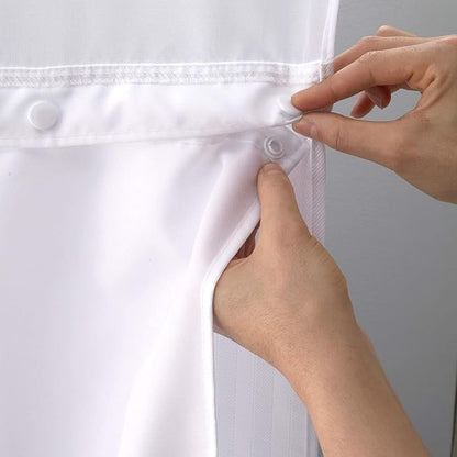 Hookless It's A Snap! Polyester Fabric Snap-in Replacement Shower Curtain Liner with Magnets for Hookless Curtain with Sheer Window, 70" x 54", Water-Repellent, Easy Install, White
