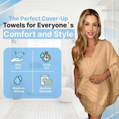 Infinitee Xclusives 100% Ring-Spun Cotton Bath Towels for Bathroom - Pack 2 | Luxury Super Soft, Absorbent & Quick-Drying |27x54 inches| Large Bathroom Towels Set |600 GSM| Gym, Shower, Spa & Hotel Use