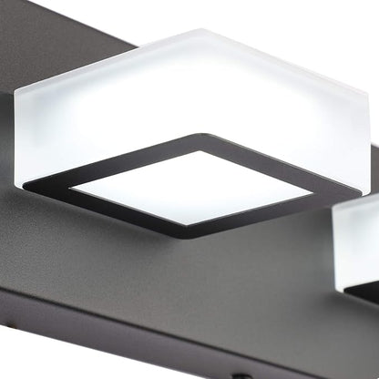 Ralbay LED Modern Black Vanity Lights 5 Lights Acrylic Matte Black Bathroom Vanity Lights Over Mirror