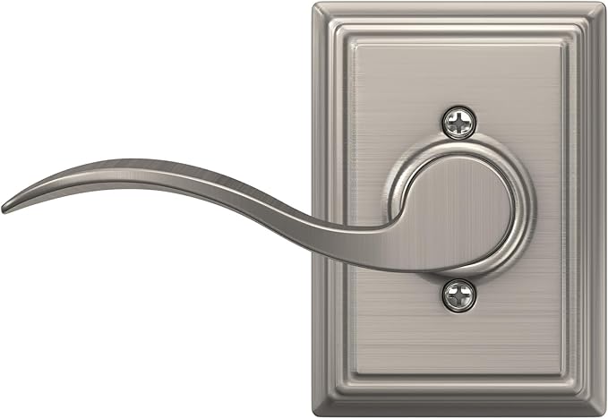 SCHLAGE Accent Lever with Addison Trim Non-Turning Lock in Satin Nickel - Left Handed - F170 ACC 619 ADDLH - 568374