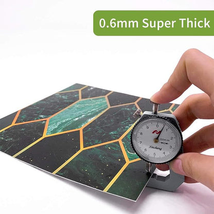 funlife Holographic Emerald Art Deco Peel and Stick Backsplash Self-Adhesive PVC Wall Tiles Easy DIY with Tools for Kitchen Bathroom and Laundry Room 5.9"x5.9"x50-Sheet Hex Emerald